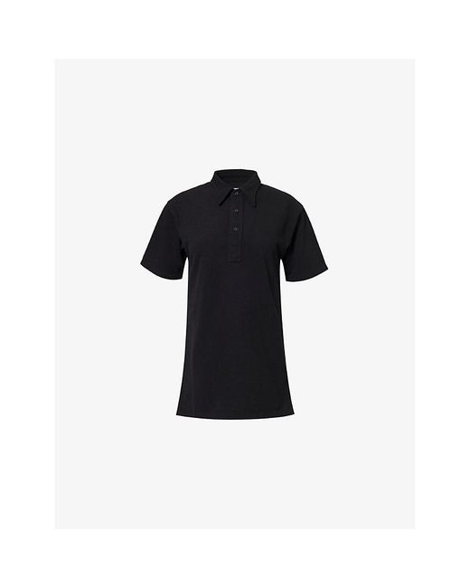 Maison Margiela Black Piqué Short-Sleeve Cotton Polo Shirt