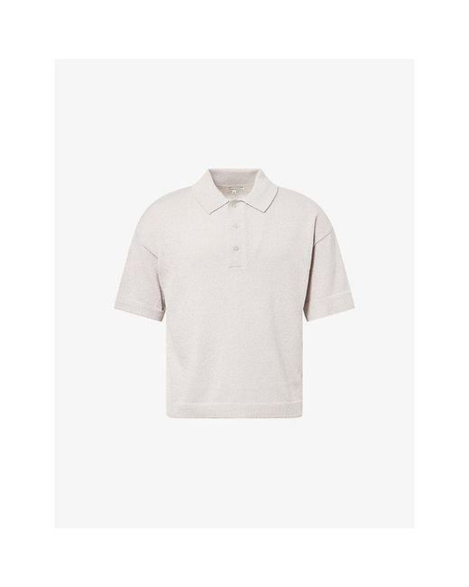 The Couture Club White Fine-Gauge Knitted Polo Shirt for men
