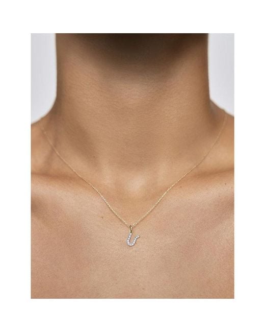 Monica Vinader White Initial U 14Ct- Lab-Grown Diamond Charm