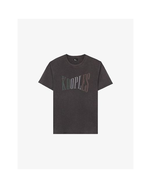 The Kooples Black Logo-Print Relaxed-Fit Cotton T-Shirt