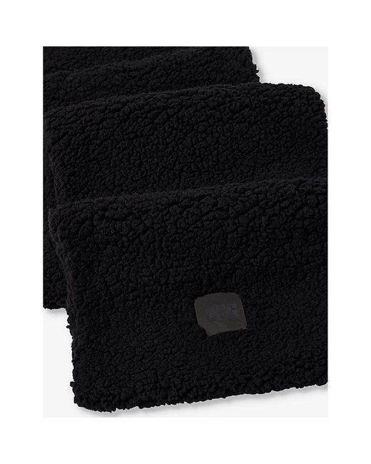 UGG Brandpatch Textured Fauxfur Scarf in Black Lyst UK