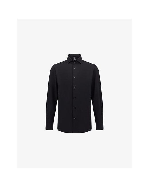 Boggi Blue Classic-Collar Regular-Fit Cotton-Jersey Polo Shirt for men