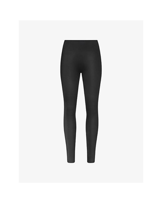 NikeSKIMS Black Shine Bonded Waist 26-Inch Gym Leggings