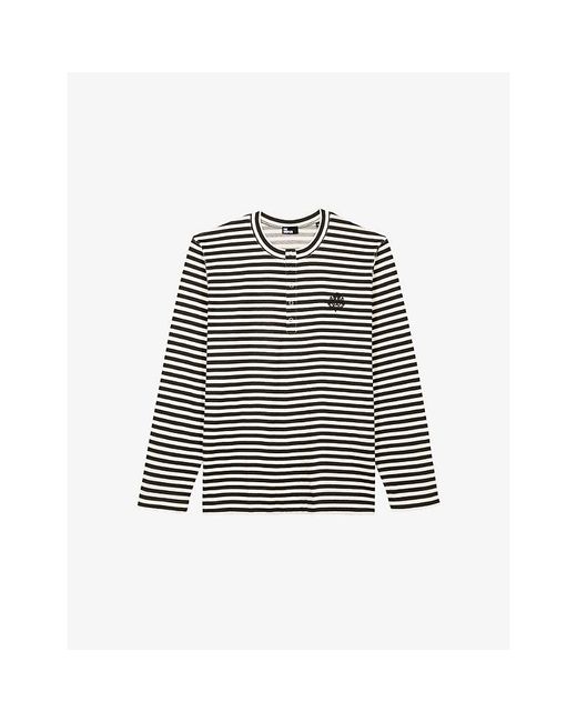 The Kooples Blue Striped Long-Sleeved Cotton-Jersey T-Shirt for men