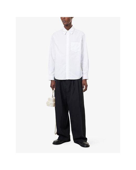 Simone Rocha White Pearl-Embellished Cotton Shirt for men