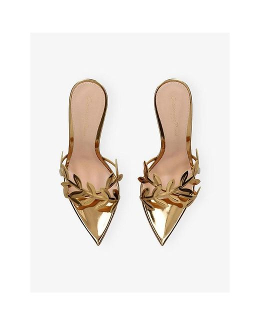 Gianvito Rossi Metallic Flavia 85 Leather Heeled Sandals