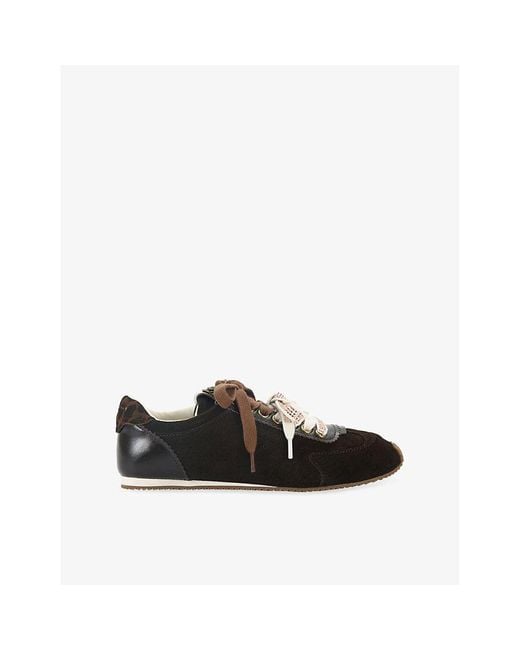 Kurt Geiger Black Islington Suede Trainers