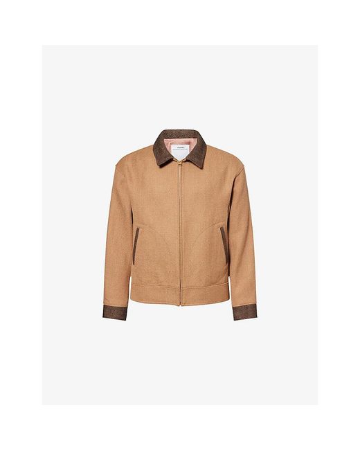 Visvim Natural Strato Collared Linen And Wool-Blend Jacket for men