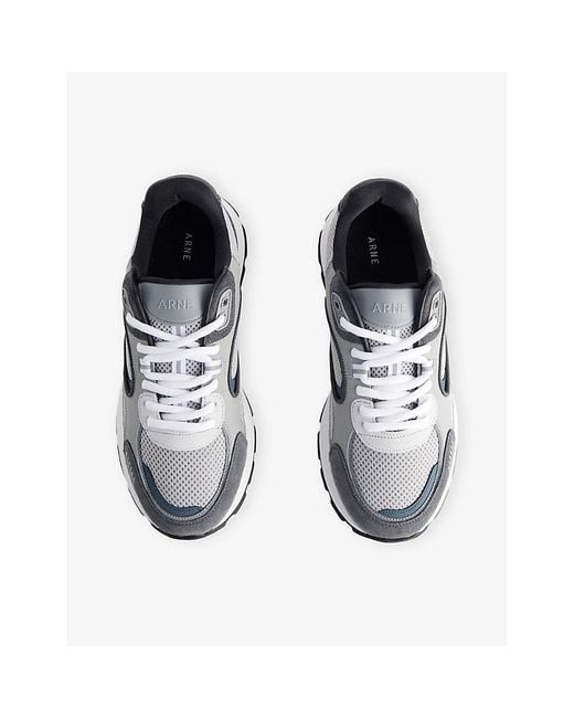 Arne White Circuit Suede, Leather And Mesh Trainers for men