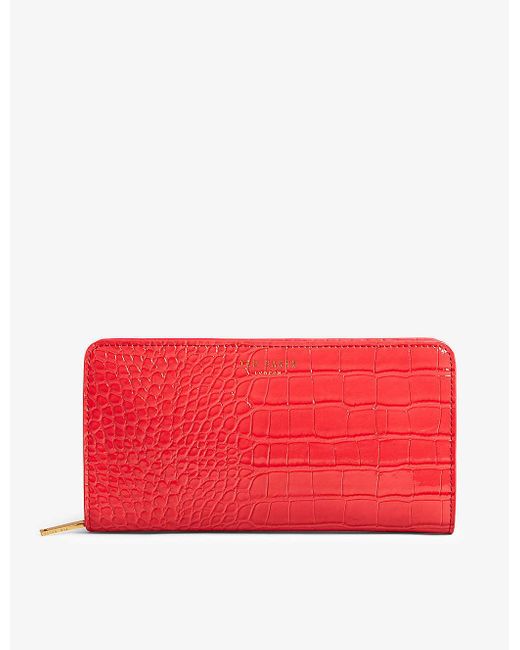 Ted Baker Red Valenne Logo-embossed Large Faux-leather Purse