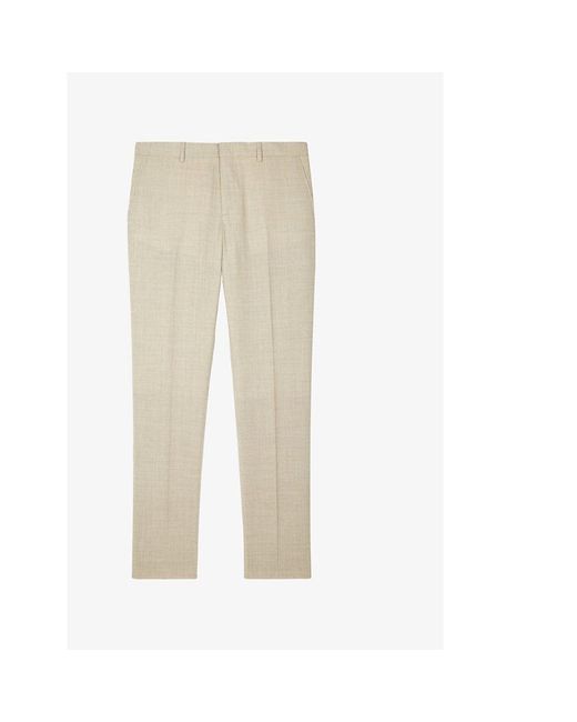 The Kooples Natural Tapered-Leg Slim-Fit Wool Trousers for men