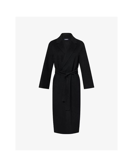 Max Mara Black Esturia Belted Wool Coat