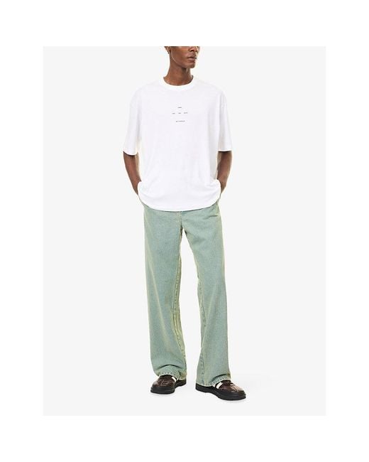 Song For The Mute Green Wide-Leg Washed Denim Jeans for men