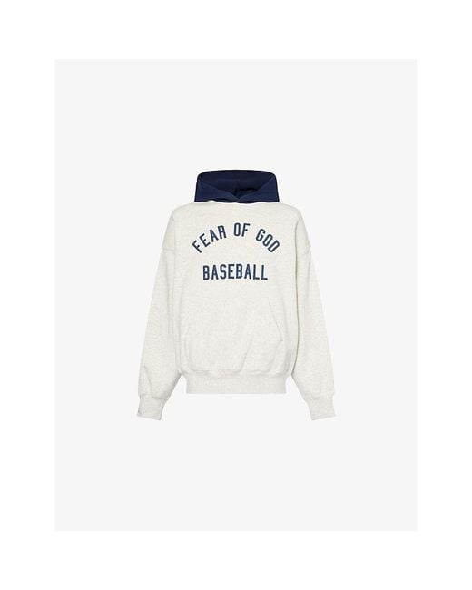 Fear Of God White Fog X Essentials X Mlb Sport Brand-Print Cotton-Jersey Hoodie for men