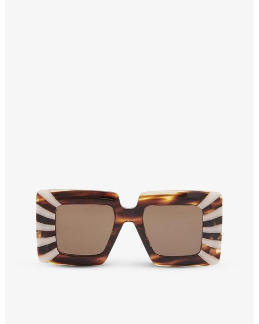 Loewe Leather G736270x04 Oversized Squareframe Acetate Sunglasses