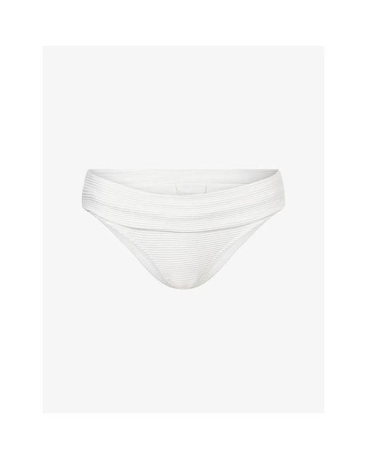 Heidi Klein White Delos Fold-Over Bikini Bottoms