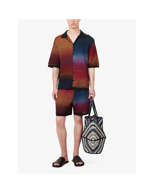 Loewe Red X Paula's Ibiza Striped Cotton-Knit Shirt for men