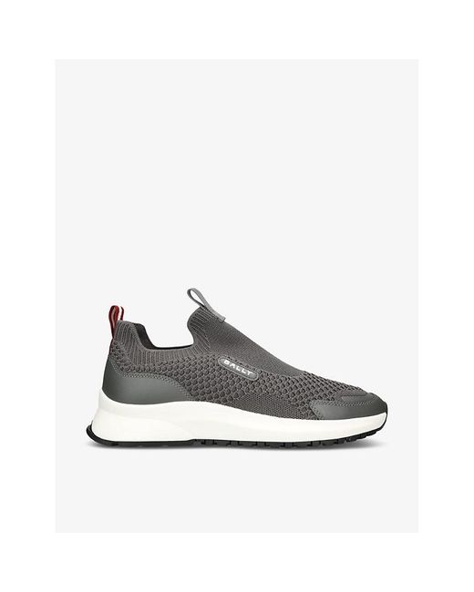 Bally Gray Dewant-t Panelled Knitted And Leather Low-top Trainers for men