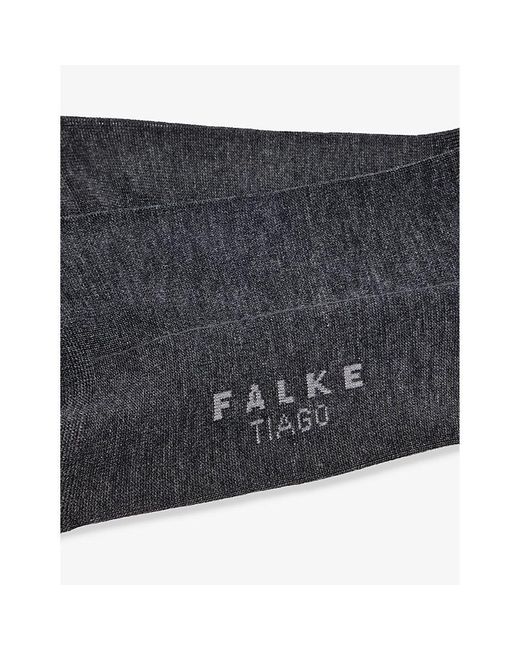 Falke Gray Tiago Stretch Cotton-Blend Socks for men