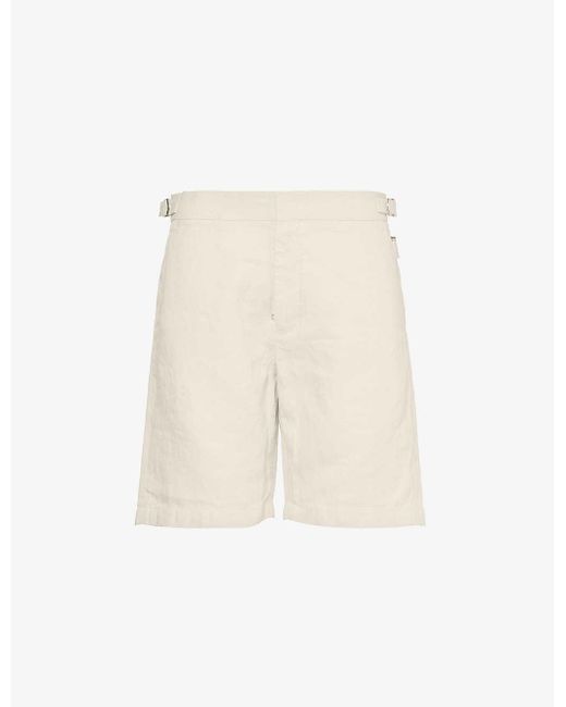 Orlebar Brown Natural Norwich Side-adjuster Linen Shorts for men