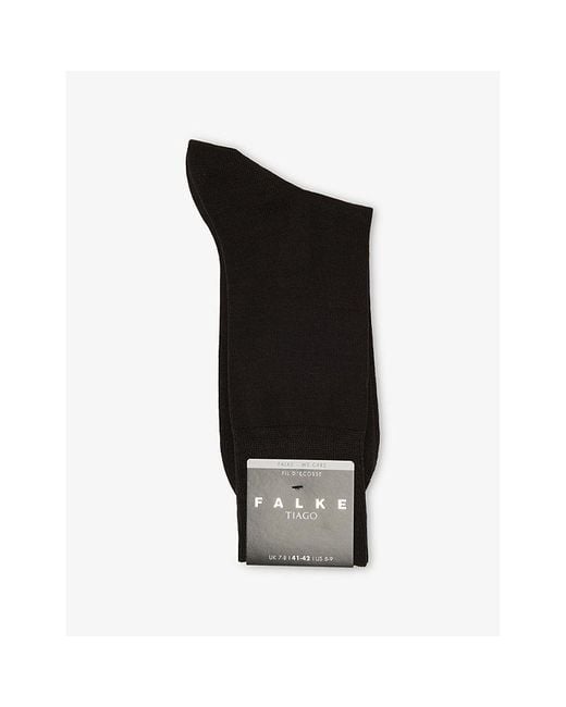 Falke Black Tiago Stretch Cotton-Blend Socks for men