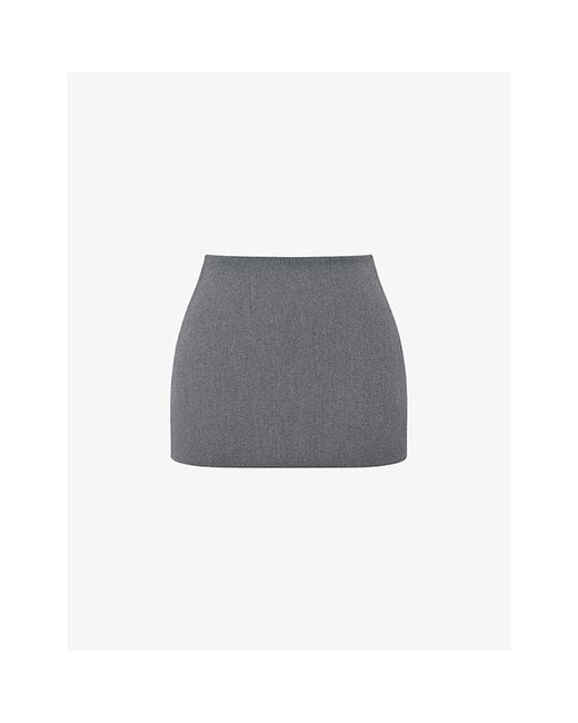 House Of Cb Gray Jessamine A-Line Stretch-Woven Mini Skirt