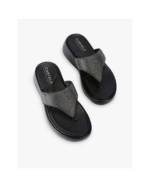 Carvela Kurt Geiger Black Dorata Woven Sandals