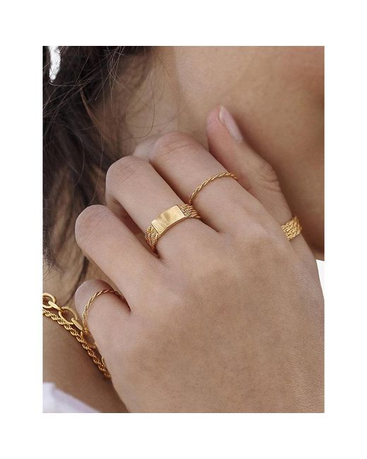 Monica Vinader Metallic Corda Skinny 18Ct-Plated Vermeil Sterling- Ring