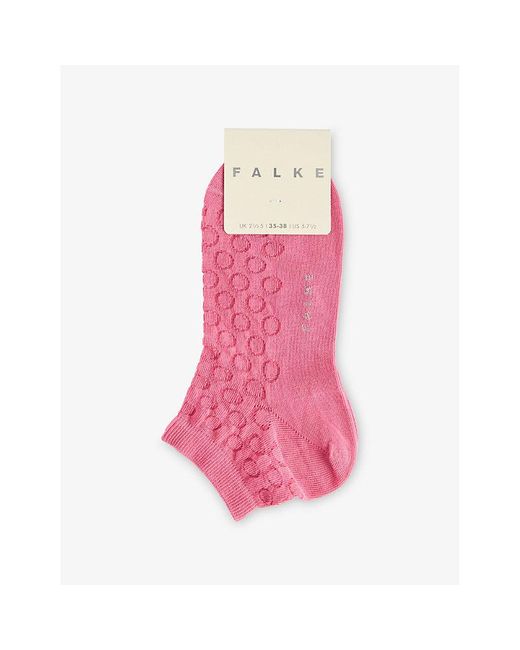 Falke Pink Joy Fuel Cotton-Blend Knitted Trainer Socks
