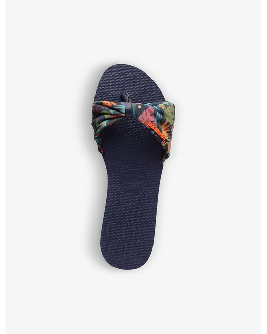 Havaianas Blue You Saint Tropez Floral-print Rubber Sandals