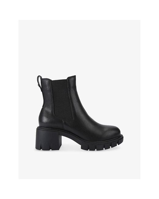 KG by Kurt Geiger Black True Heeled Leather Ankle Boots
