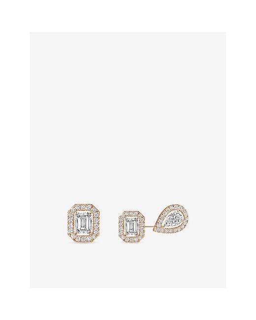 Messika White My Twin Three-Set 18Ct And 0.44Ct Diamond Stud Earrings