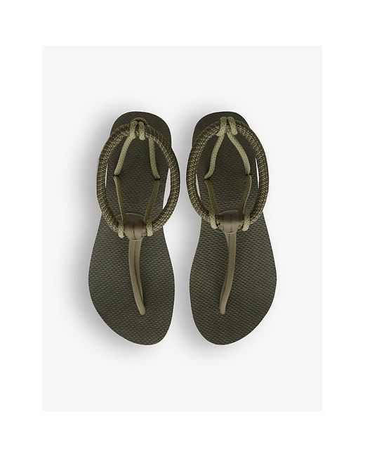 Havaianas Green Cosmo Madrid T-bar Rubber Sandals