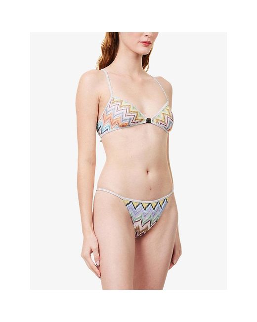 Missoni White Zig-Zag Pattern Bikini Set