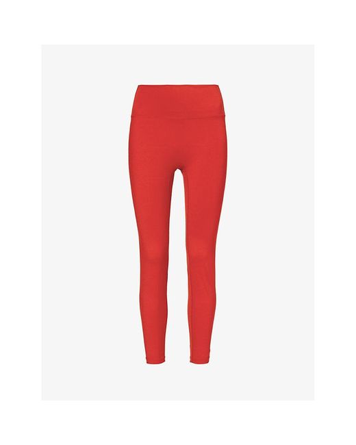 ADANOLA Red Ultimate Brand-print High-rise Stretch-jersey leggings