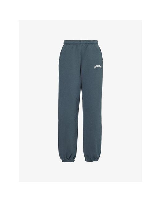 ADANOLA Blue Straight-Leg Cotton-Jersey Jogging Bottoms