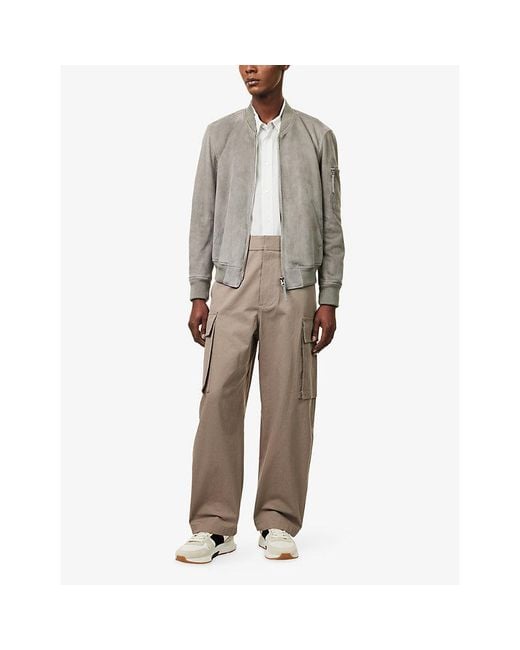 Tom Ford Gray Classic Suede Bomber Jacket for men