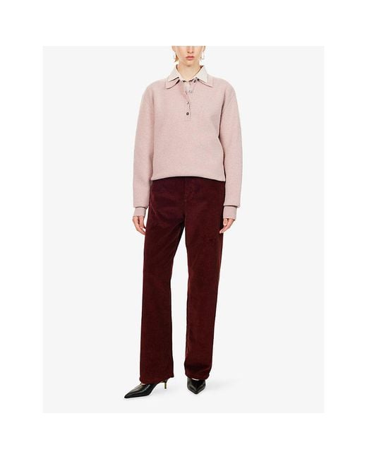 RÓHE Frames Red Bruun Baggy Corduroy Cotton Trousers