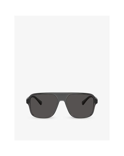 Dolce & Gabbana Gray Dg6134 Square-frame Nylon Sunglasses