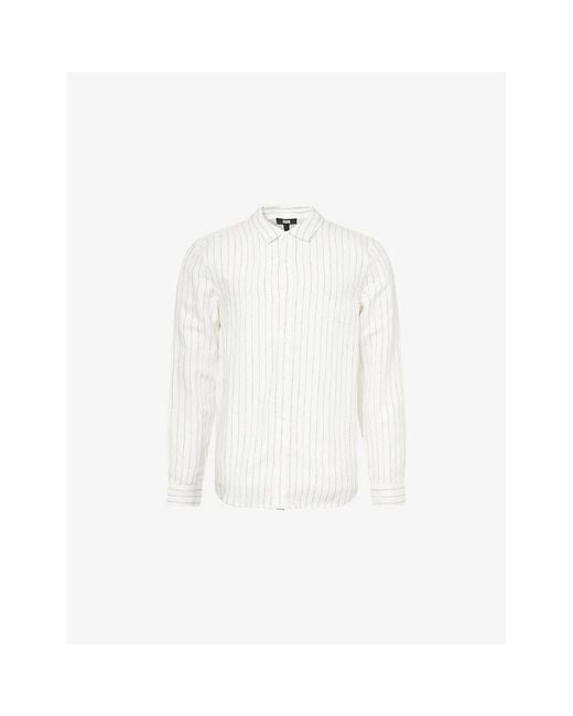 PAIGE White Peters Cotton-Linen Shirt for men