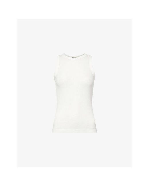 J.W. Anderson White Sheer Ribbed Modal-Jersey Vest Top