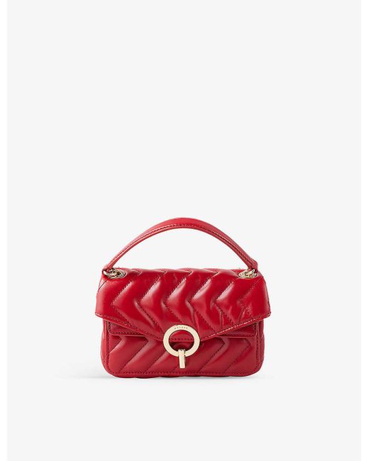 Sandro Red Yza Nano Quilted-leather Shoulder Bag