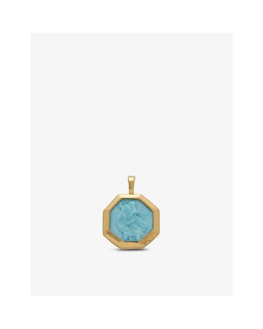 Monica Vinader Blue St. Christopher 18Ct-Plated Vermeil Sterling- And Pendant