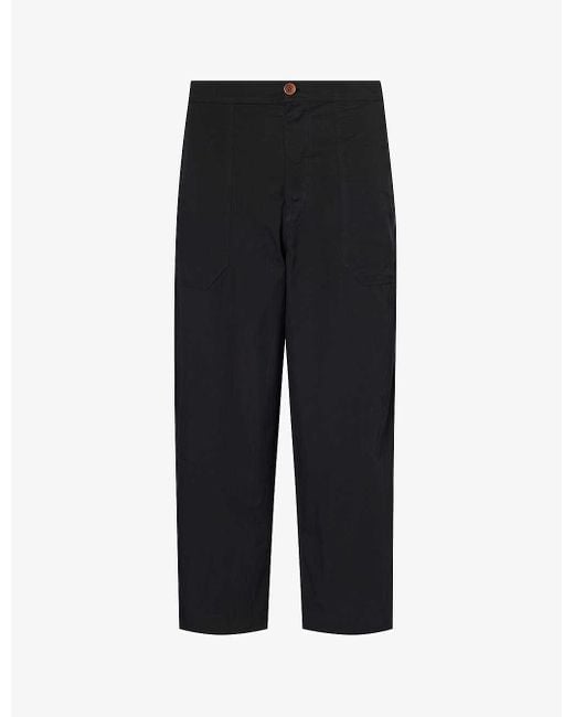 Marane Black El Pepe Brand-patch Organic-cotton Trousers X for men