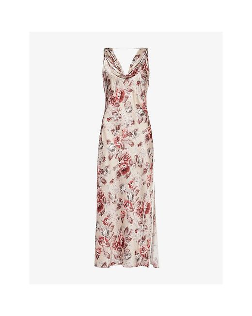 dotti pink floral dress Dotti Maxi Dress Size 6-8 , Floral Viscose Linen