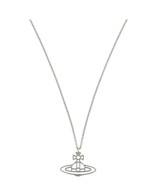 Vivienne Westwood Metallic Thin Lines Flat Orb Necklace