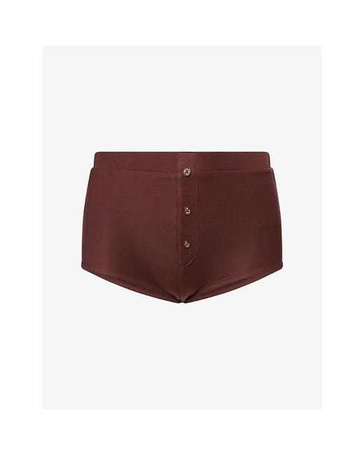 Entire studios Purple Mid-Rise Booty Knit Shorts