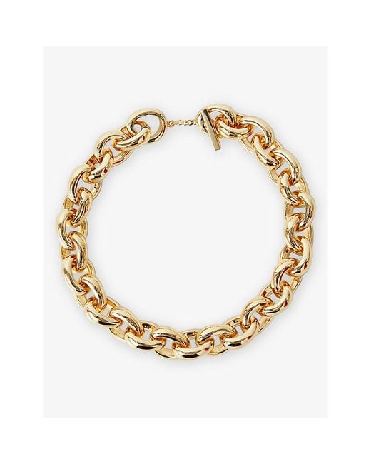 Joseph Metallic Bean Link Brass Necklace