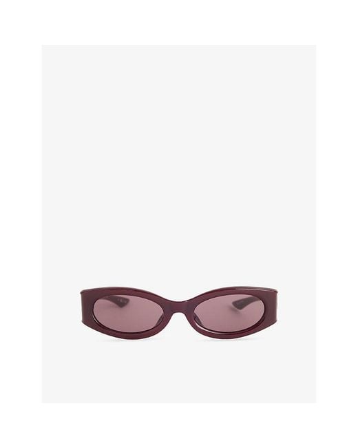 Le Specs Pink Glacier Wrap-Frame Acetate Sunglasses