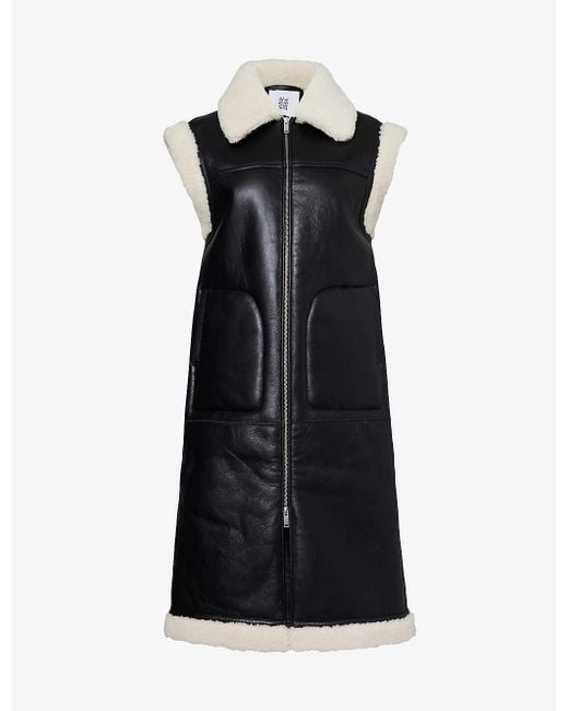 Anne Vest Tiffany Contrast trim Regular fit Shearling Gilet in